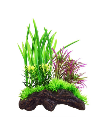 Underwater Treasures Ceramic Driftwood with Plant